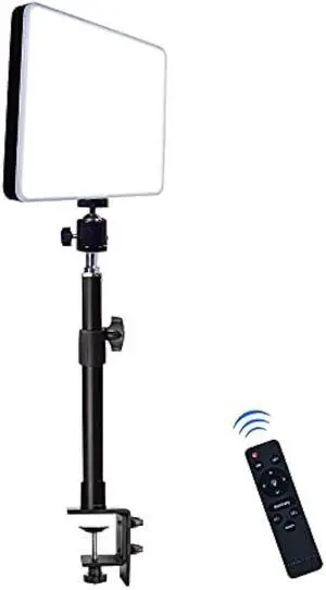 LED Desk Bi-Color Key Light with C-clamp, 2700K-5700K Dimmable with Wireless Remote for Studio Photography Lighting/Zoom Conference/Video Recording/YouTube Tiktok Live/Game Streaming