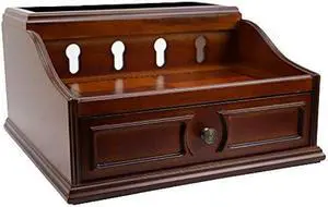 Pecan Brown Wooden Multi-Device Charging Station and Valet Pecan Brown Wooden Multi-Device Charging Station and Valet