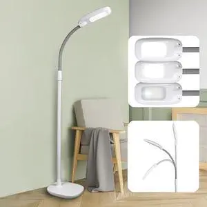 OttLite LED Floor Lamp Adjustable Height with ClearSun LED Technology - Touch Controls & 3 Brightness Settings, Natural Lighting - Craft Daylight Floor Lamp for Living Room, Bedroom, Dorms & Reading