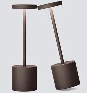 2Pack Cordless Table Lamp, Rechargeable LED Battery 5000mAh Metal USB Portable Powered Desk Lamp, 3 Levels Brightness Light for Restaurants Outdoor (2pack 10.25in ferrugino)