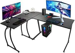 ZenStyle L-Shape 58.1in Corner Computer Desk Home Office PC Laptop Table Multipurpose Gaming Workstation with Solid Steel Frame/Waterproof Desktop