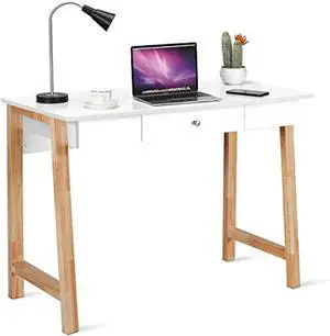 Tangkula Computer Desk with Storage Drawers, Makeup Vanity Table, Writing Study Desk for Home Office, Dressing Table