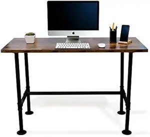 MAINEVENT Industrial Pipe Desk Work from Home Set Up, Rustic Industrial Desk, Computer Table, Modern Study Desk