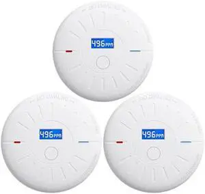 3 Pack 10 Year Battery Operated Smoke Detector and Carbon Monoxide Detector, Travel Portable Photoelectric Fire Co Alarm for Home, Kitchen