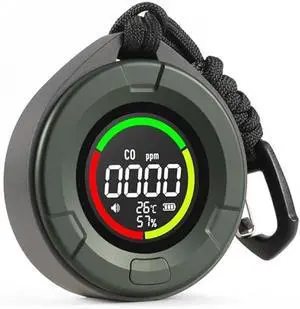 DS-100 Portable Carbon Monoxide Detector for Travel, 140H Standby, CO Detector with Magnetic Back, 3-in-1 CO Monitor with Audible & Visual Alarm for Camping, Hotel, Car & RV