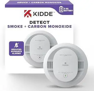 Kidde Smoke & Carbon Monoxide Detector, AA Battery Powered, LED Warning Light Indicators, 30CUDR