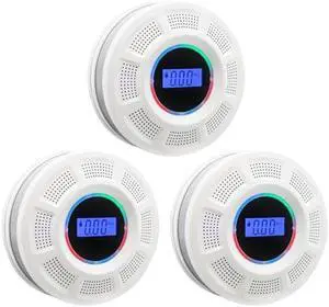 Smoke and Carbon Monoxide Detector Combo Powered by Battery, 2 in 1 CO & Smoke Alarm with LED Warning Light Indicators for Home, Travel, RV, Garage