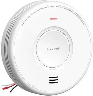 X-Sense AC Hardwired Combination Smoke and Carbon Monoxide Detector, Hardwired Interconnected Smoke and CO Detector Alarm with Replaceable Battery Backup, XP06, 1-Pack