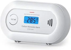 Carbon Monoxide Alarm Detector, 10-Year Sealed Battery Travel CO Detector with Digital LCD Display, Battery Powered CO Alarm for Home, Office and Travel