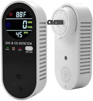 Plug in Natural Gas Detector  Carbon Monoxide Detector 4 in1 CO Methane Combustible Combination Gas Detector Plug and Play for RV Home Travel