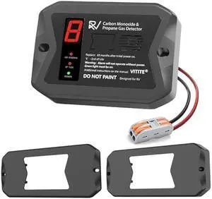 RV Carbon Monoxide and Propane Detectors, VITITE RV Carbon Monoxide Detector, Hardwired - VDC 12V RV Propane Gas Detector, Flush & Surface Mount, with 3 Brackets