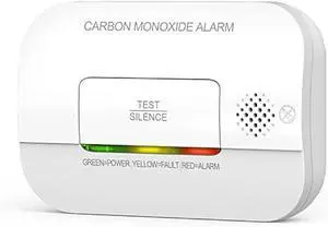 Carbon Monoxide Detector, 7 Year Sensor Life CO Detector with Battery Warning Indicator and Test Button, 85 dB, for Ceiling and Wall Mounting, White (1 Pack)