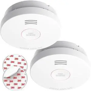 SITERLINK Smoke Detectors 10 Year Battery Operated,UL217-9th Listed Smoke Alarm with Test-Silence Button,Photoelectric Sensor Fire Alarms Smoke Detectors with LED Lights for Home, GS525A (2 Pack)