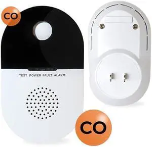 Plug-in Carbon Monoxide Detector  UL 2034 Certified with Loud Audible and Visual Alarm at 300 PPM  Continuous Low-Level CO Detection, Durable Design  Perfect for Homes, Kitchens, RVs, and Travel