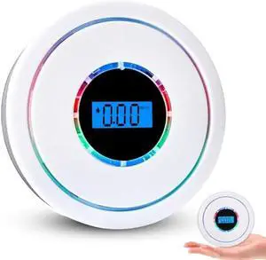 Combination Carbon Monoxide detectors and Smoke Alarm,Battery Operated Smoke Alarm and Carbon Monoxide Co Alarm detectors with Test Button and LCD Display for Home(Battery NOT Included)