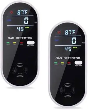 2 Packs Gas Detector & Alarm, KH Alert 3 in 1 Natural Gas Detectors & Propane Gas Detectors for Home & RV, Combustible Gas Leak Detector Monitor for LNG, LPG, Methane