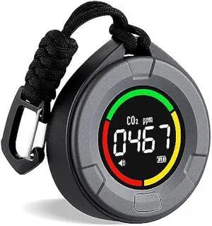 INKBIRDPLUS Portable CO2 Detector, Mini Indoor CO2 Monitor, NDIR Sensor with Full Color LCD, for Home, Office, Travel (PTH-10C)