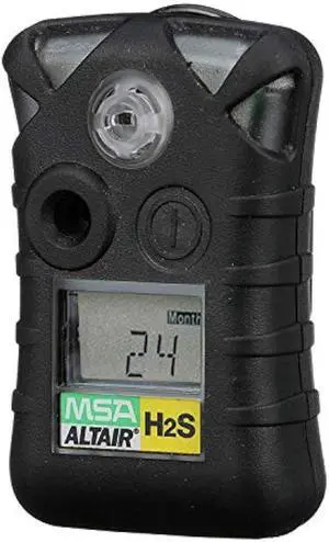 MSA 10092521 ALTAIR Single-Gas Detector - (H2S) Hydrogen Sulfide (Low: 10ppm, High: 15ppm), Color: Black, Portable Gas Monitor, Durable, UL Standard-Approved
