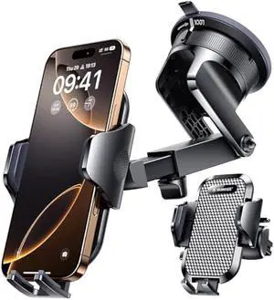 VANMASS [Pro Version] BEST Car Phone Mount [Strongest Suction] Phone Holders for Your Car, Cell Phone Car Mount for Windshield Dash Vent Truck Stand for iPhone 16 Pro Max 15 14 13 Samsung Android