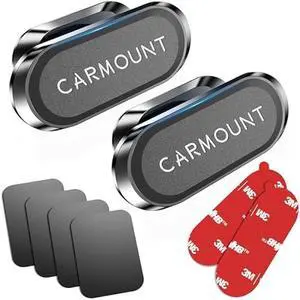 2-Pack Magnetic Phone Holder for CarSuper MagnetsCarmount 2.0 Magnetic phone Mount360°RotationUniversal Dashboard Cell Phone Holders for Your Car Phone Mount for Car Mount for iPhone & All Car