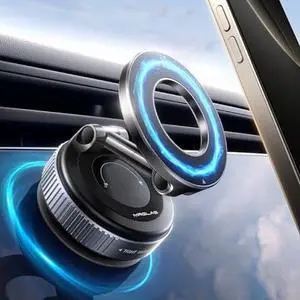 MRGLAS 2026 Upgraded Vacuum Magnetic Phone Holders for Your Car 360° Adjustable Absorption Magnetic Bracket 98LBS Magsafe Suction Cup Phone Mount for iPhone 17 Car Truck Accessories for Men Women