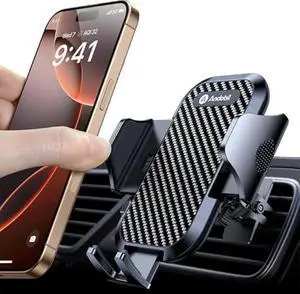 andobil Phone Holders for Your Car - Air Vent Phone Mount, Ultra-Stable Metal Clip with Anti-Shake & 360° Rotation, Universal Car Mount Fit iPhone 17/16/15/14/13/12 Pro Max/Android/Samsung Galaxy