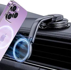 for Magsafe Car Mount,Strong Magnets & Low Profile Magnetic Phone Holder for Car Dashboard Windshield Universal Hands Free Car Phone Holder for iPhone 15 14 13 12 Pro Max Plus Android