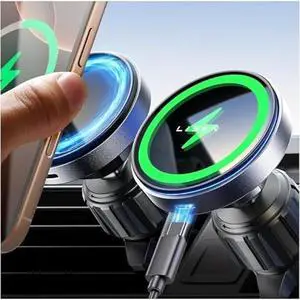 LISEN for iPhone 17 Pro Max Air Magsafe Car Mount Charger, Fast Charging 15W Air Vent Magnetic Wireless Car Charger, Vent Phone Mount for Car Wireless Charger Fits iPhone 16 15 14 13 12, Black