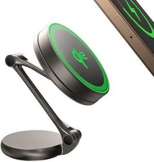 THREEKEY for MagSafe Car Mount Charger,Qi2 Wireless Car Charger,15W Magnetic Charger Fast Charging,Retractable Phone Holder with 360°Rotation,Car Mount for iPhone17-12&Galaxy S25 Ultra