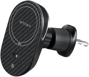 pitaka for Qi2 MagSafe Car Mount Charger, 15W Magnetic Car Phone Holder for iPhone 17/16/15/14/13 Series with NFC Feature, Air Vent [MagEZ Car Mount Pro 2 Qi2]