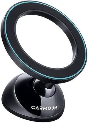 CARMOUNT F3 MagSafe Car Mount | All-Metal Magnetic Phone Dashboard Holder with N52 Magnets Super Strong Hold | 360° Rotation | Universal Compatibility for iPhones Pro Max & All Devices