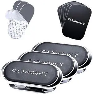 CARMOUNT F1 Dashboard Car Mount | Magnetic Phone Holder for Car, Ultra Strong 8X N52 Magnets, 360° Rotation, Universal Dash Mount for All Cell Phones | Magnet Phone Holder for Car (3 Pack)