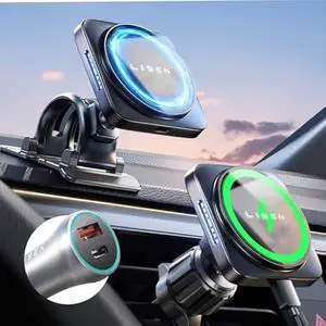 LISEN for Masgafe Car Mount Charger, for iPhone 16 Magsafe Car Charger Dashboard Vent Wireless Magnetic Car Mount Charger, Ultra Magnetic Car Phone Holder with Charger for iPhone 15 14 13 12 Series