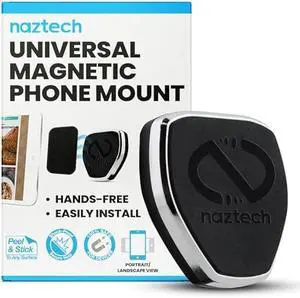Naztech Magnetic Phone Holder - Car Magnetic Phone Mount for Gym, Content Creator Cellphone Holder Magnet, Mobile Wall Mount - Easily Install on Any Surface, Universal for iPhone & Android