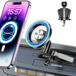 Kaistyle for Magsafe CD Phone Holder for Car20 Strong MagnetsMagnetic CD Player Phone Mount for Car Phone Holder CD Slot Mount,CD Slot for iPhone 16 15 14 13 12 Pro Max Plus MagSafe Case All Phones