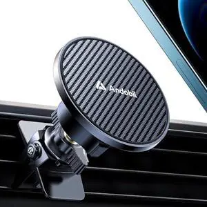 andobil for MagSafe Car Mount [Upgraded Strongest Magnet] Magnetic Phone Holder for Car Vent 360 Adjustable Magnetic Car Phone Holder Mount for iPhone 16 Pro Max 15 14 13 12 Plus Mini (Carbon Fiber)