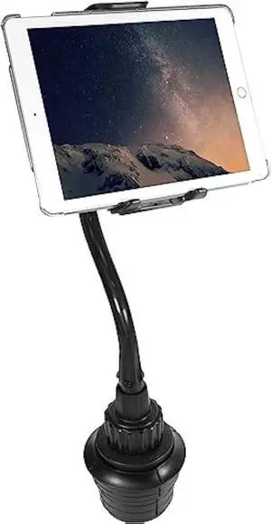Macally Cup Holder Tablet Mount for Car - Sturdy and Adjustable Design - Tablet Holder for Car Cup Holder - Compatible with iPad Pro/Air/Mini, etc.
