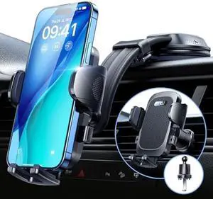 YRU 2025 BestRotate 90+LBS Safest Strongest Suction Ultimate Car Phone Holder MountMilitary-Grade & All Patent Safety Certs Dashboard Windshield for iPhone 17 Pro Max 16 15 14 Samsung, Black