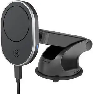 MagSafe Wireless Car Charger Suction Cup Mount for Compatible with iPhone 14/15/16/17/Galax (Version 2.0) 360° Rotation, Canadian Company Magnetic Car Phone Holder Charger, Car Gifts for Men/Women