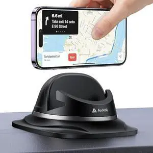 andobil Upgraded Car Phone Holder, Stable & Silicone Phone Holders for Your Car, 360°Rotatable Dashboard Cell Phone Holder, Cell Phone Car Mount Compatible with iPhone 16 Pro Max/15/14/13/12, Samsung
