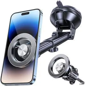 Romuto for MagSafe Car MountStrongest Magnet Magnetic Phone Holders for Your Car Dashboard Wind Vent Cell Phone Holder360° Rotation Suction Car Mount for iPhone 16 15 14 13 12