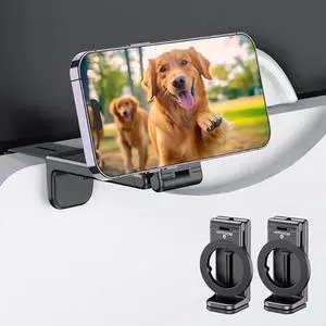 PROfezzion 2 Pack Magnetic Airplane Phone Holder for Mag Safe iPhone 17 16 15 14 13 12 & All Phone, 360°Rotation Travel Must Have Handsfree Phone Mount for Desk/Tray Table Travel Accessory