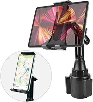 leQuiven Car Cup Phone Holder/Tablet Cup Holder Mount for Galaxy S25 Ultra/S25+/S25/S24 Ultra/S24/S24+/S23 Ultra/S23/S22/Z Fold 5/S22/S21/iPad Mini 6, for iPhone Series and Other Devices Under 13