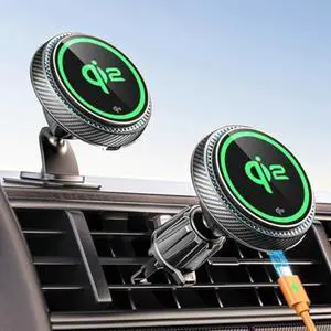 APPS2Car for Qi2 15W MagSafe Car Mount Charger, Qi2-Certified MagSafe Car Charger, Air Vent/Dashboard Magnetic Phone Holder Car for iPhone 16 Pro Max Plus 15 14 13, Black