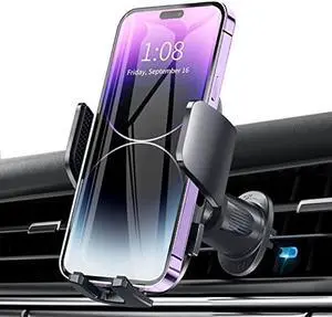 Metal Hook Car Vent Phone Holder Mount, Ultra Stable Air Vent Clip for Cell Phones, [Thick Cases Friendly] Automobile Cradle Fit for iPhone 17 16 15 14 13 Pro Max/Samsung/Google