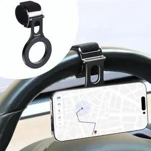 Magnetic Phone Holder for Tesla, Steering Wheel Phone Mount for MagSafe Car Holder, Work on iPhone,Samsung and All Phones, Magnetic Ring Included (Black)