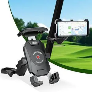 Roykaw Golf Cart Phone Mount Holder for iPhone/Galaxy/Google Pixel/Motorola- Compatible with EZGO, Club Car, Yamaha, Upgrade Quick Release & One-Touch Lock