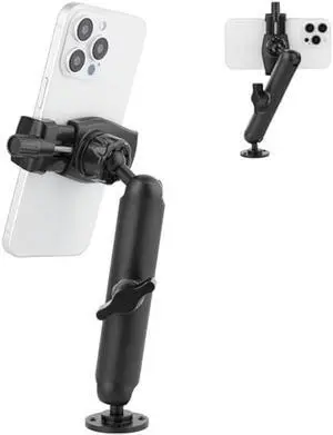 Wall Mount Phone Holder for Truck/Car/Boat/Wall/Desk,Compatible with 3.5~7.5 inch iPhone/Nexus/HTC/LG/Huawei/Smart Phones,360°Adjustment Aluminium Alloy Arm Drilling Base Mount