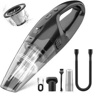 Handheld Vacuum Cordless, Lightweight 1.65 lbs Car Vacuum, USB Charge, LED Light, Washable HEPA Filter, Dust Buster for Car, Home, and Pet Hair