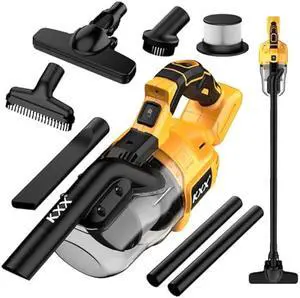 Cordless Vacuum for Dewalt 20V Battery, 5 in 1 Handheld Electric Vacuum Cleaner with 500W Powerful Motor, 46 CFM Portable Hand Vacuum with Filtration HEPA for Floor, Carpet, Car (Battery Not Included)